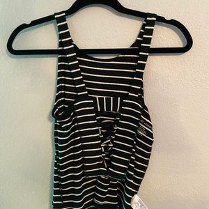 Cute Striped DrawString Back Tank